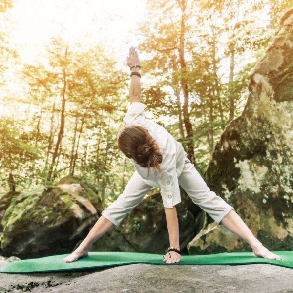 Utilisation du tapis de Yoga Purshape en exterieur